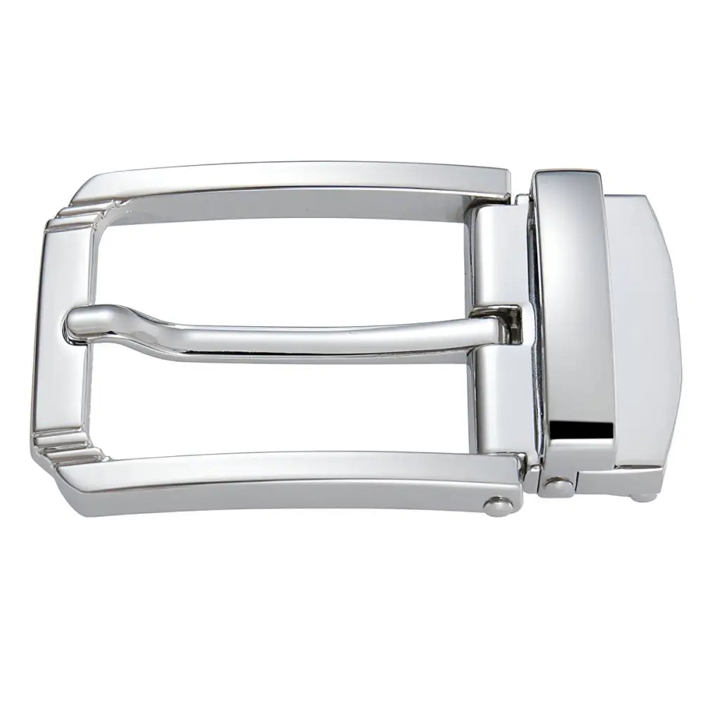 Shiny silver belt buckle from the Gold-Toned Metal Belt Buckle collection for Addison Pin Belt