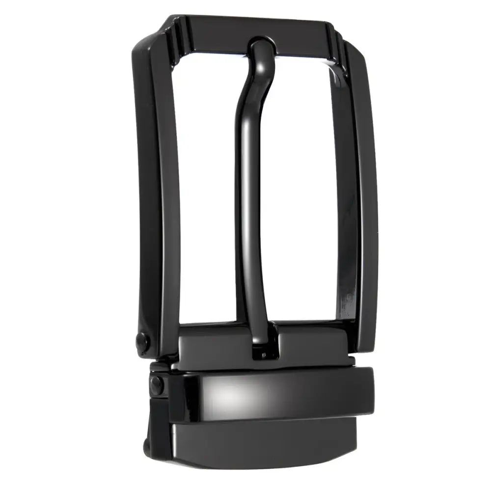 Black metal belt buckle from the Addison Pin Belt collection for pin belt accessories