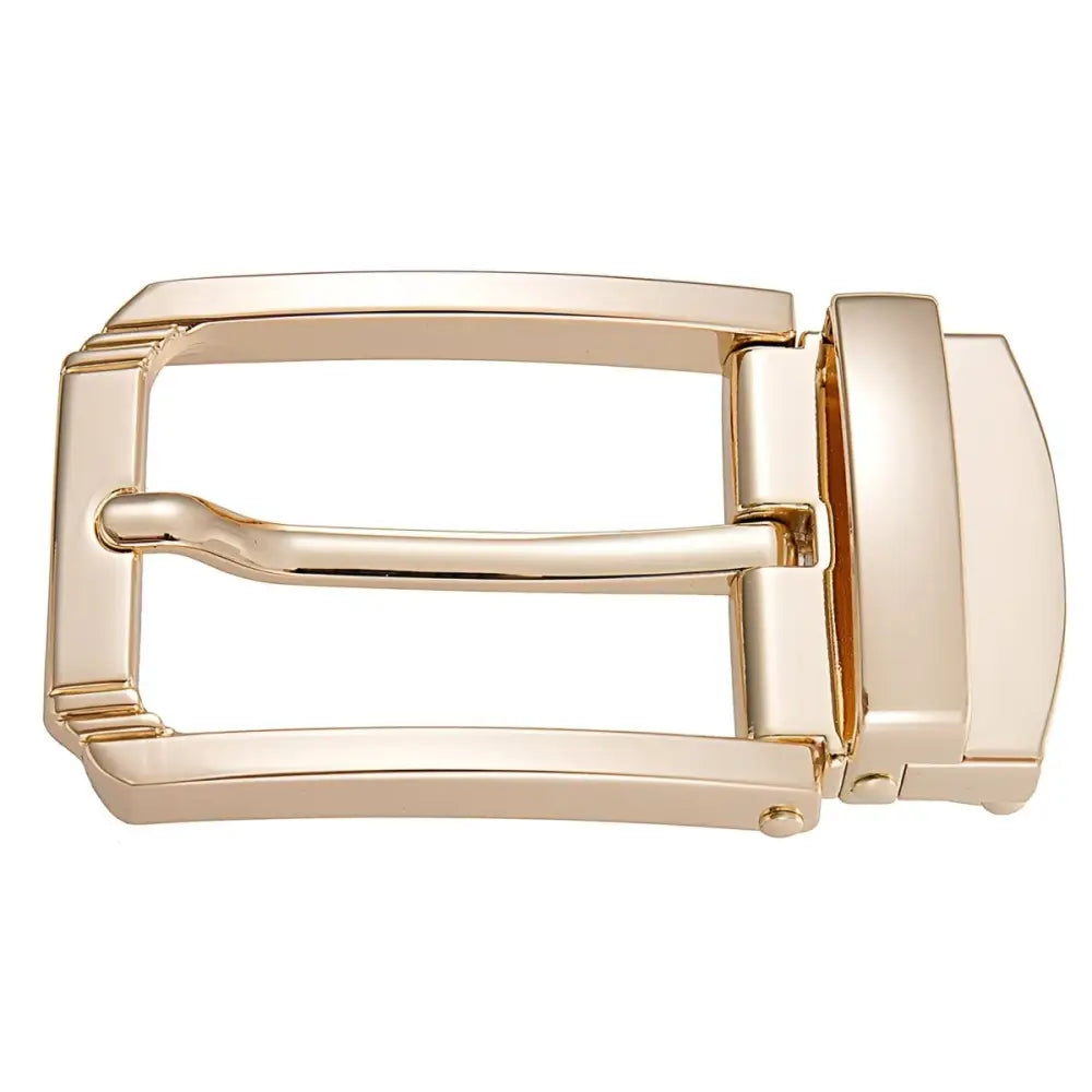 Gold-toned metal belt buckle for Addison Pin Belt or pin belt buckle collection
