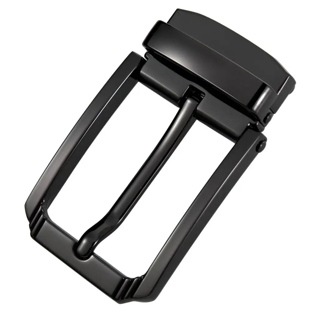 Black metal belt buckle from the Addison Pin Belt collection, ideal as a pin belt buckle