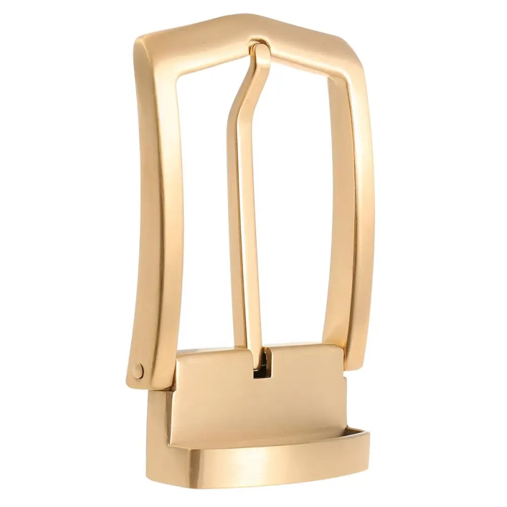 Gold-toned metal belt buckle for Loren Prong Belt or prong belt buckle accessory