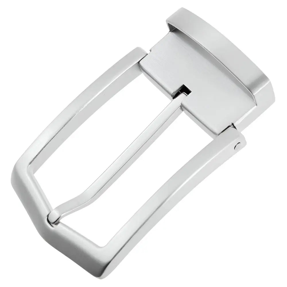 Silver metal belt buckle for Loren Prong Belts and prong belt buckle accessories