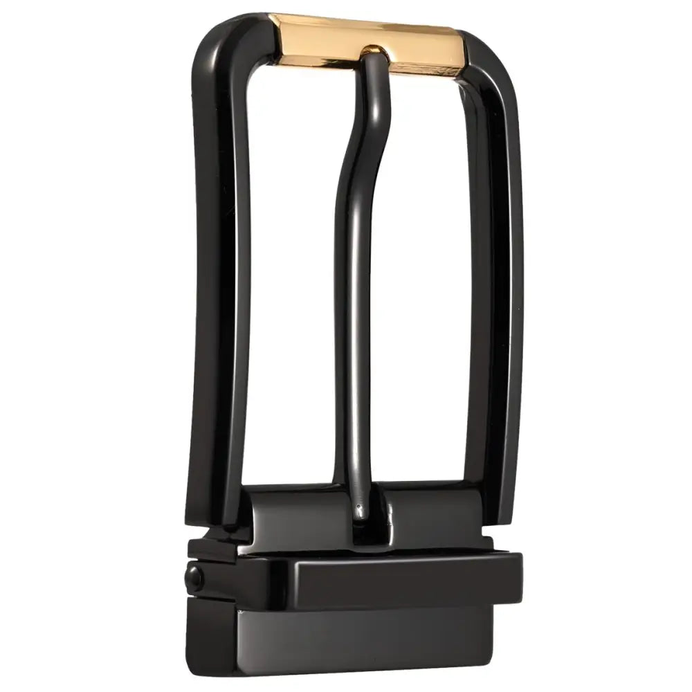 Black and gold metal belt buckle for loop belt and buckle loop style product