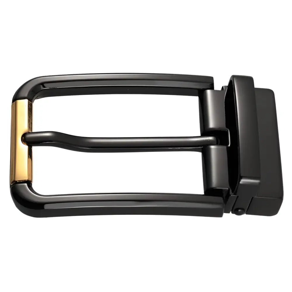 Black and gold metal belt buckle for loop belt and buckle loop style