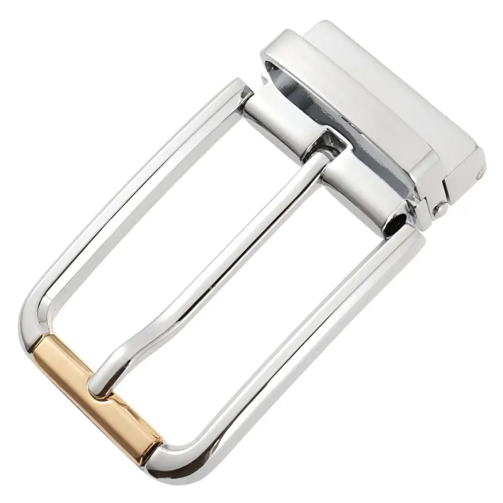 Silver and gold buckle loop belt buckle for loop belt and buckle loop style