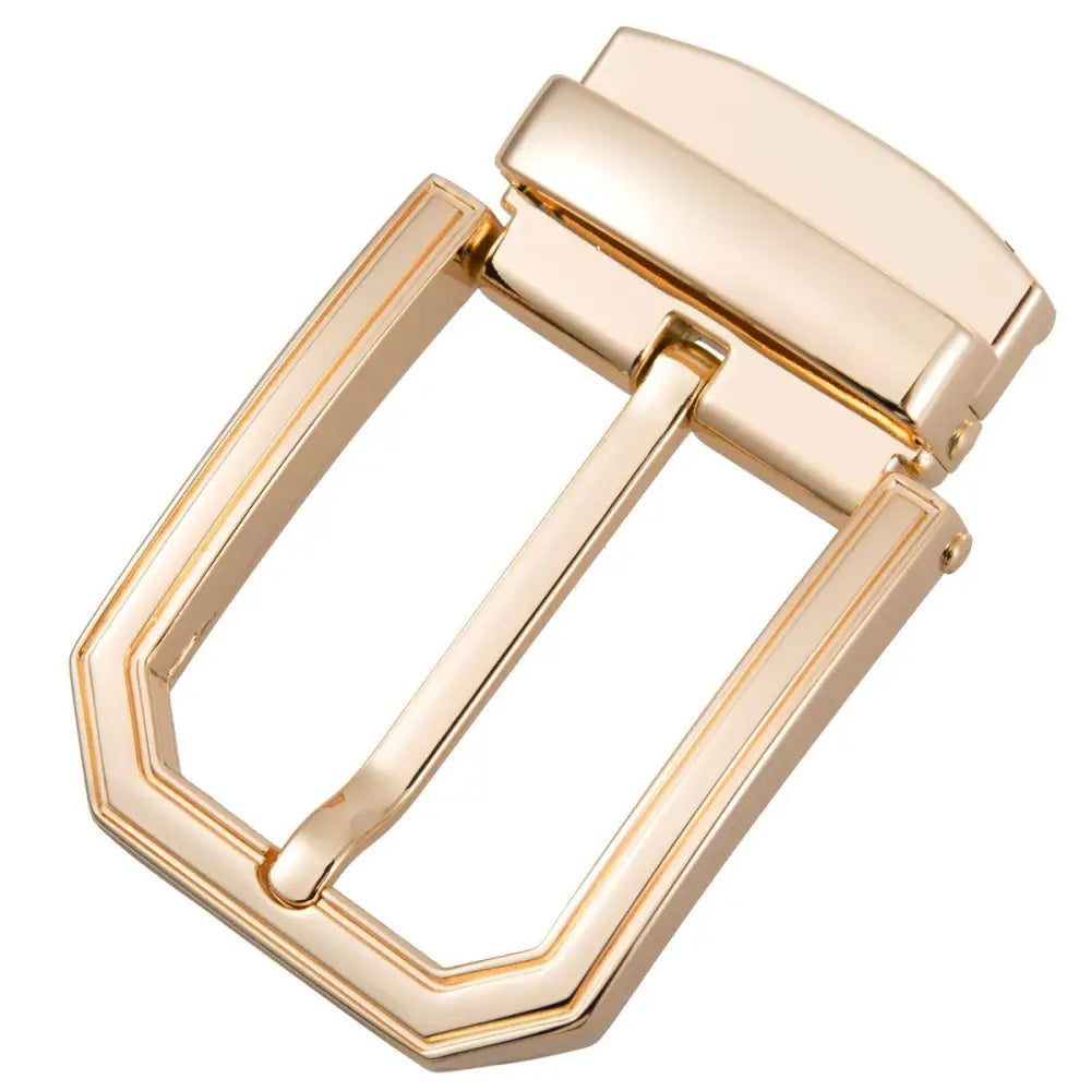 Gold-colored Saul Prong belt buckle for stylish prong belt accessories