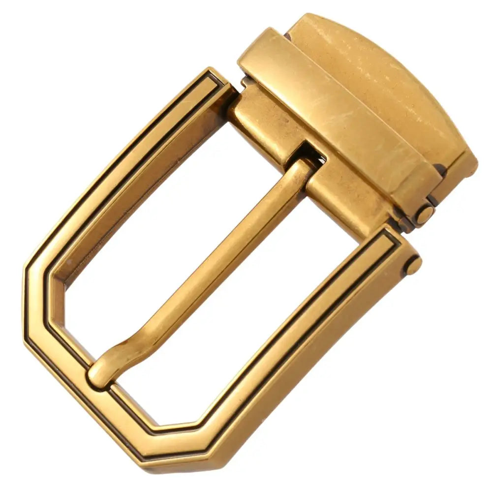 Gold-toned metal Saul Prong belt buckle for prong belt with stylish design