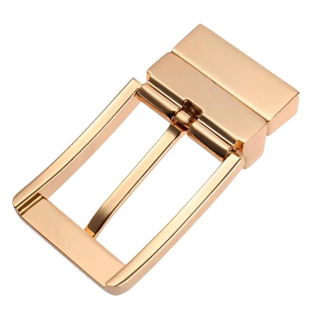Gold-colored metal belt buckle with a shiny finish suitable for Silver Metal Belt Buckle product