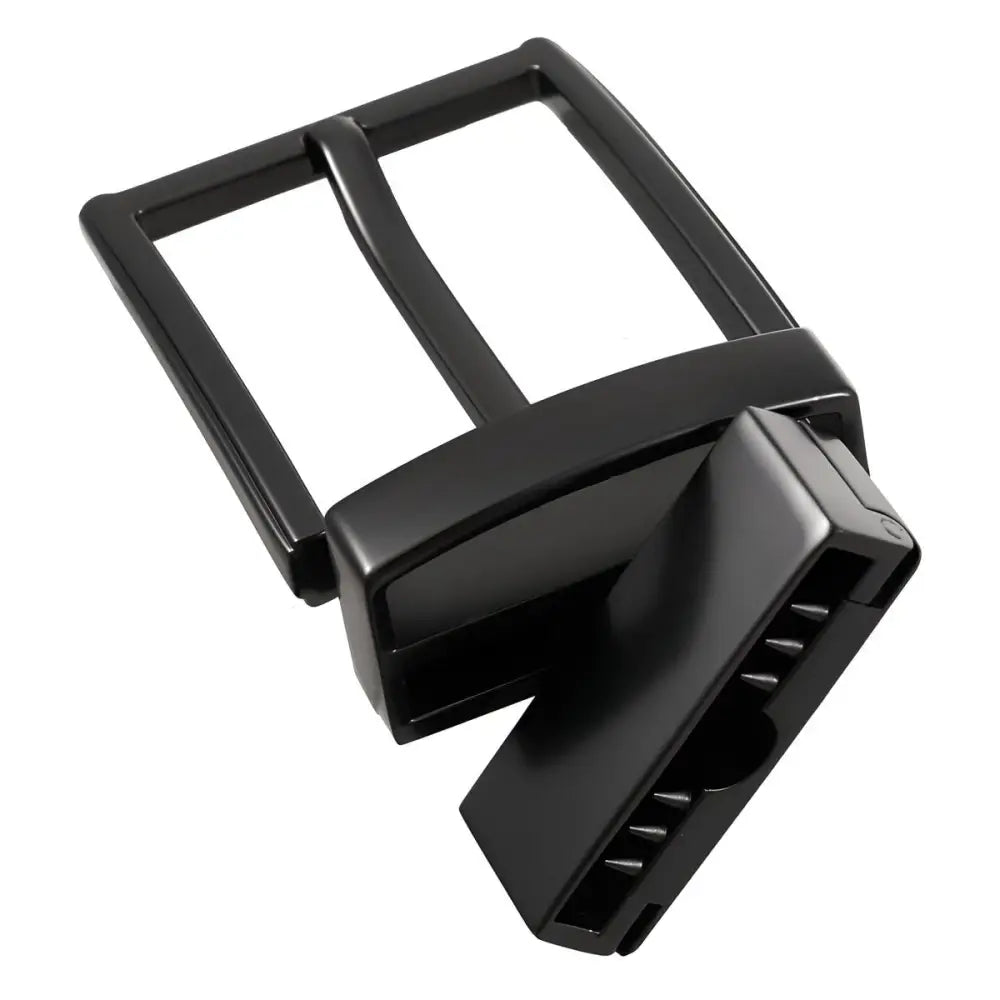Black metal belt loop buckle for stylish waist accessories and fashion enhancement