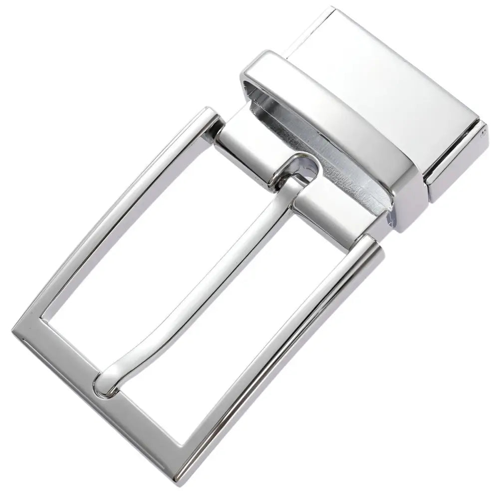 Shiny silver belt loop buckle for stylish waist accessories and fashion enhancements
