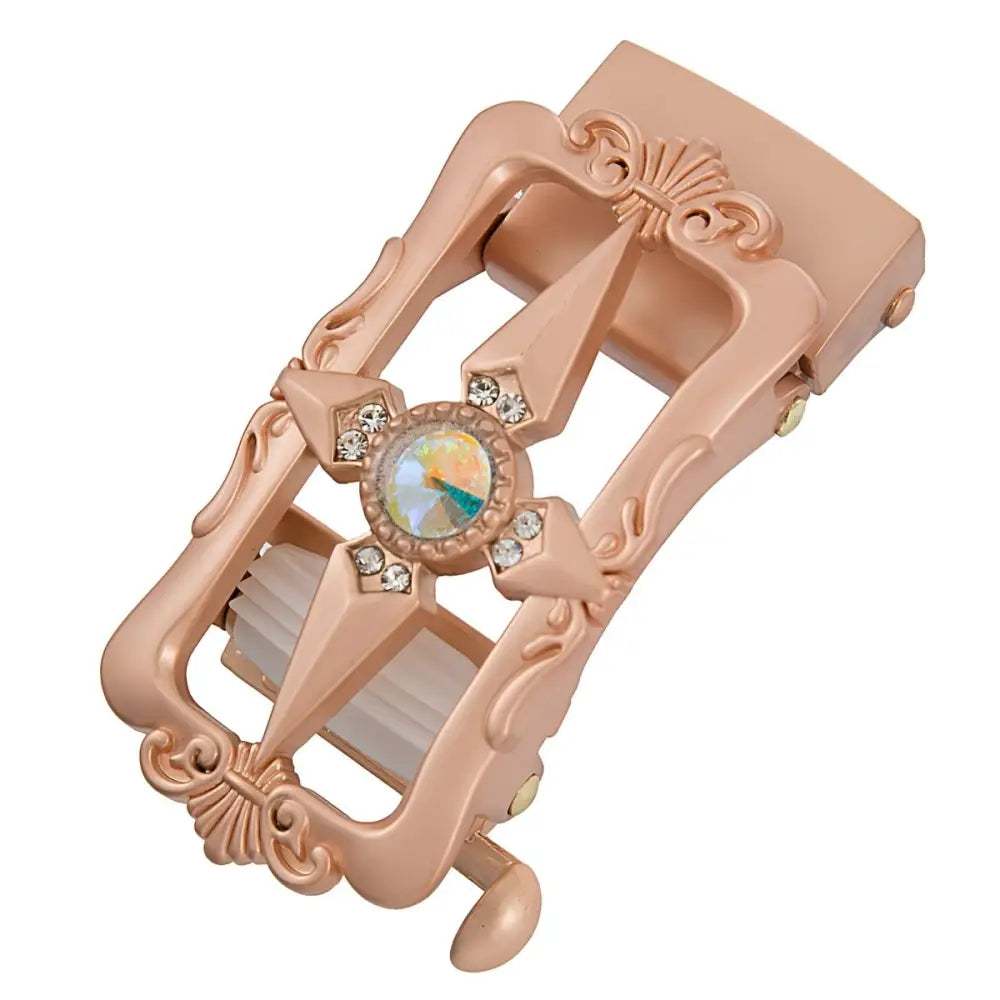 Ornate rose gold belt buckle from the Ornate Rose Gold Belt Buckle and Accessory Collection