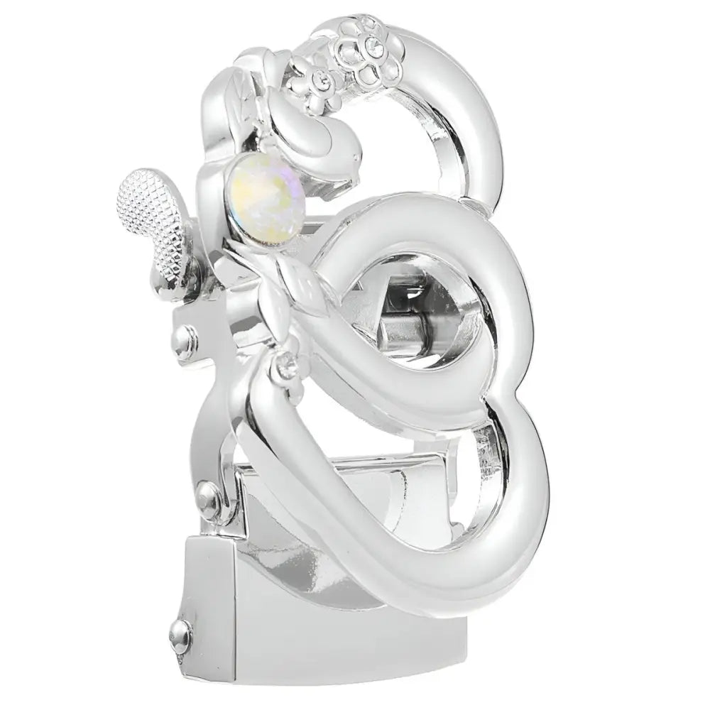 Shiny silver belt buckle with opal from Elegant Heart-Shaped Belt Buckles collection
