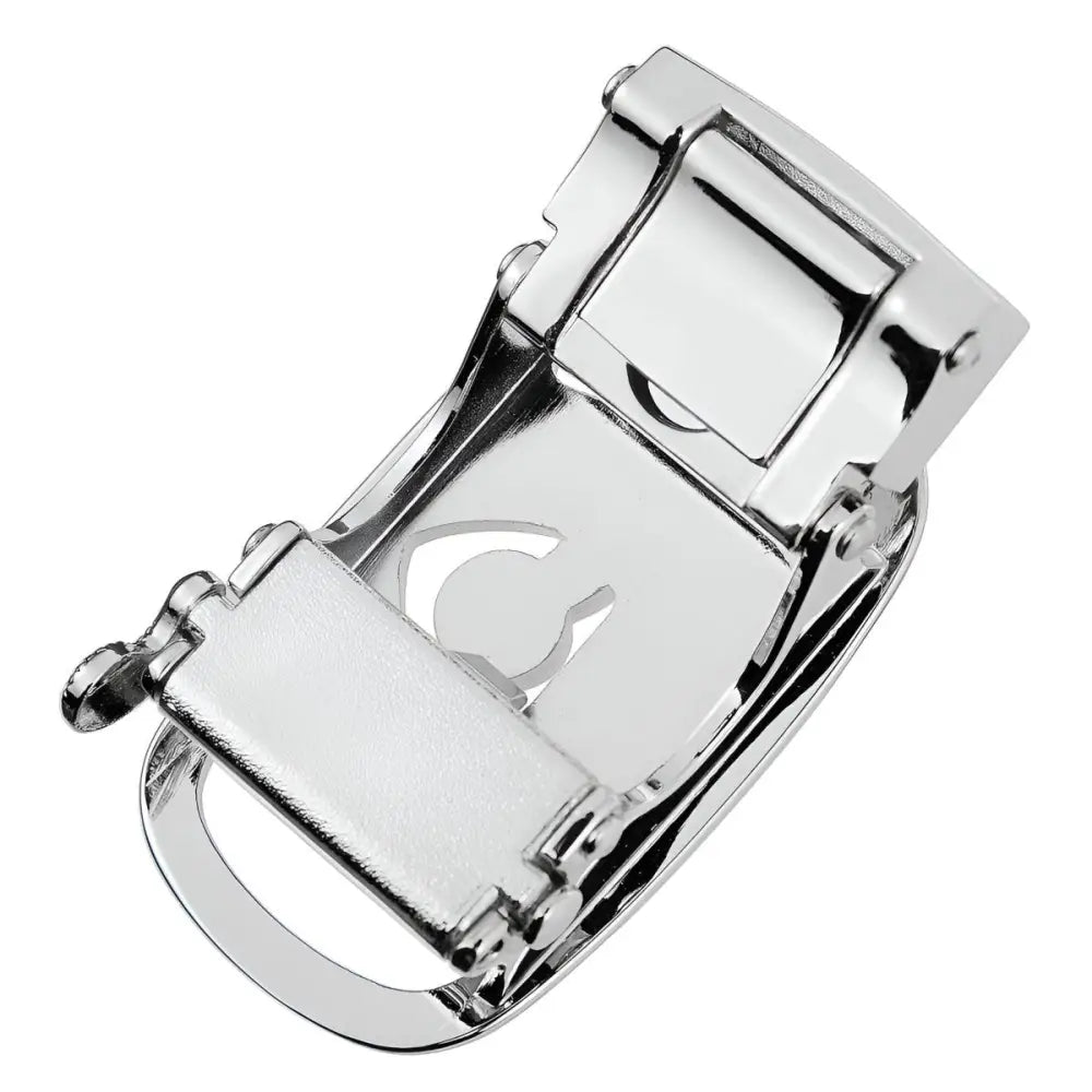 Polished silver belt buckle from Decorative Silver and Gold Regalia Automatic Buckle with Crown and Jewel