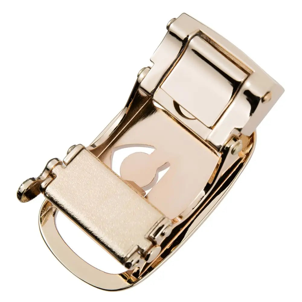 Gold-colored metal belt buckle for Decorative Silver and Gold Regalia Automatic Buckle with Crown and Jewel
