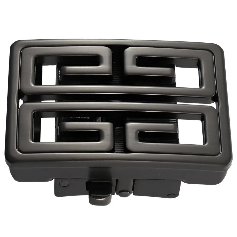 Black metal belt buckle displayed on Gold Tone Geometric Belt Buckle Clasp for Watches and Belts