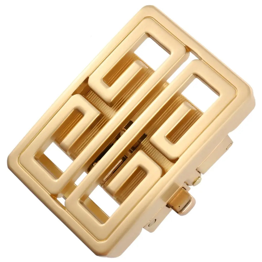 Gold-toned belt buckle with geometric design for watches and belts product image