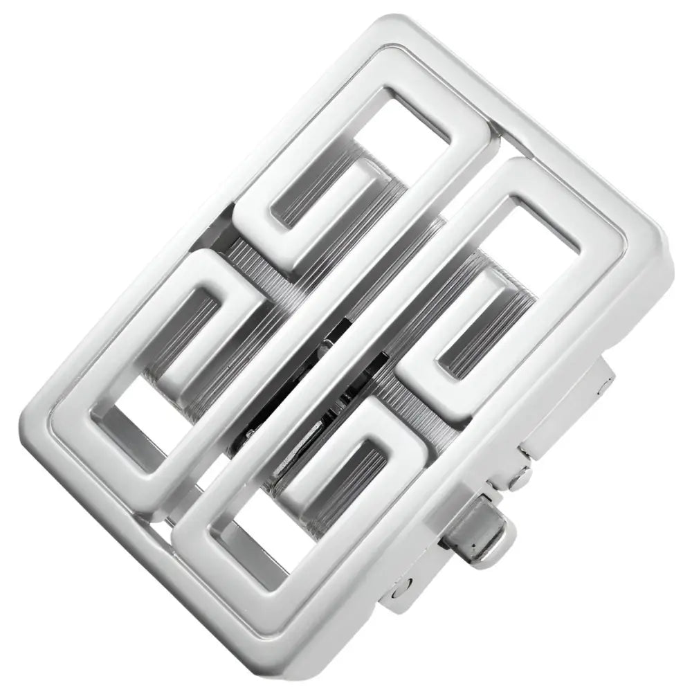 Silver-toned geometric belt buckle for watches and belts stylish accessory