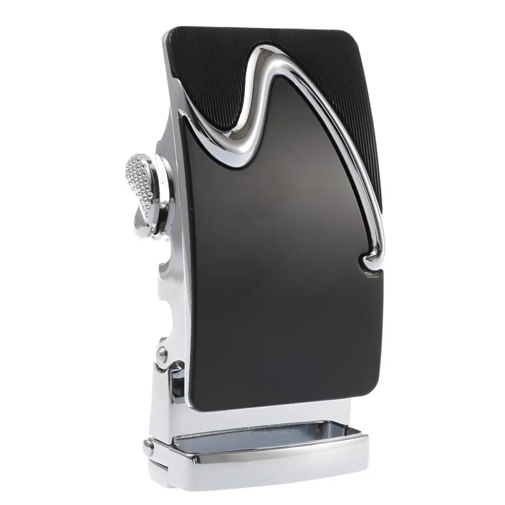 Black and silver Nico automatic belt buckle for a sleek durable style