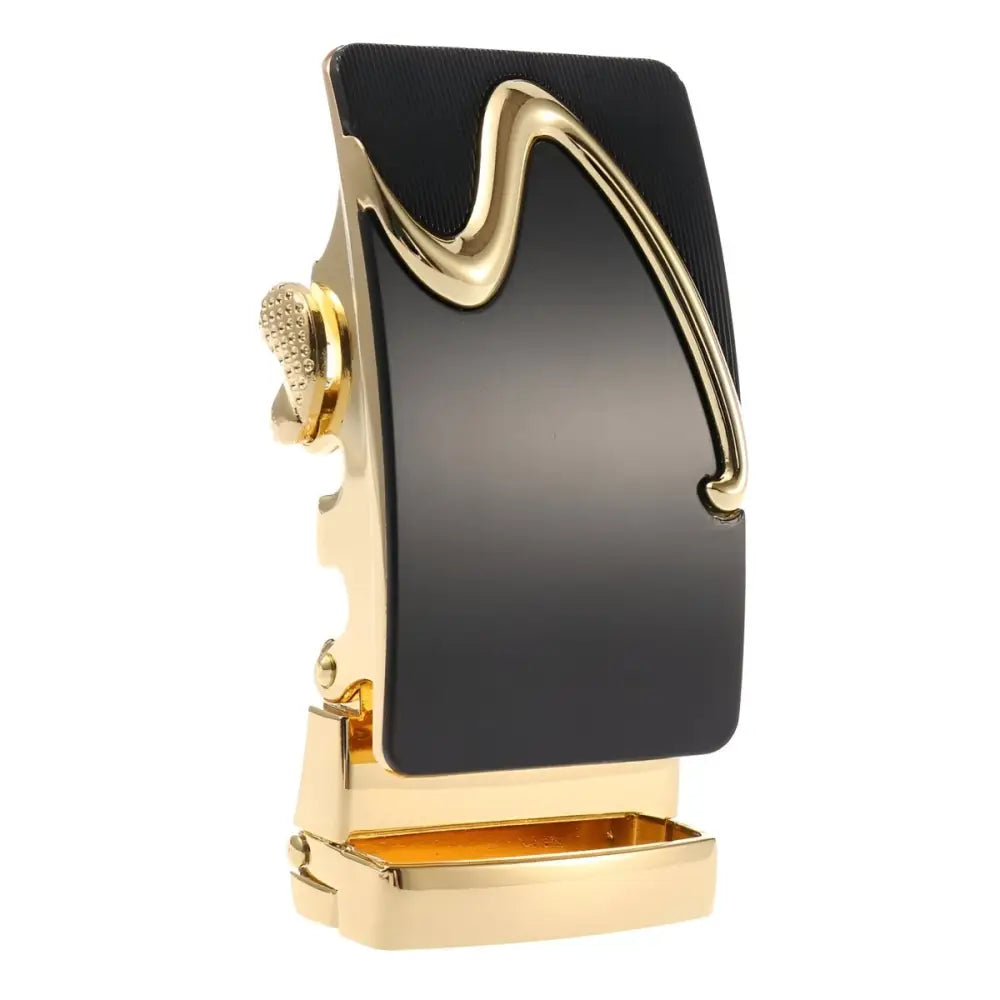 Black and gold Nico automatic belt buckle for a sleek and durable style