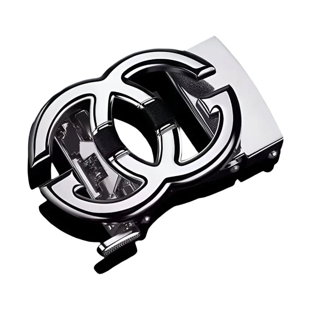 Chrome belt buckle with interlocking G for Elegant Automatic Double Belt in gold or silver