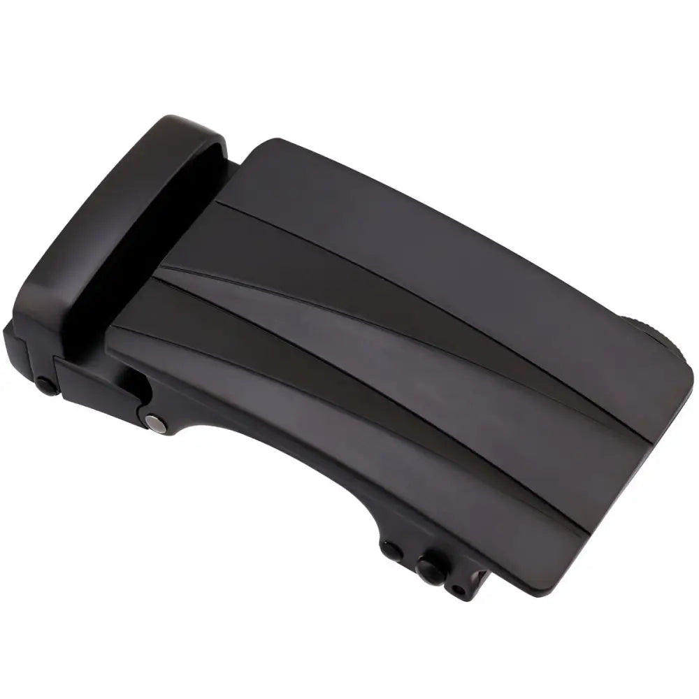 Black metal automatic belt buckle for modern ratchet belts and automatic belts