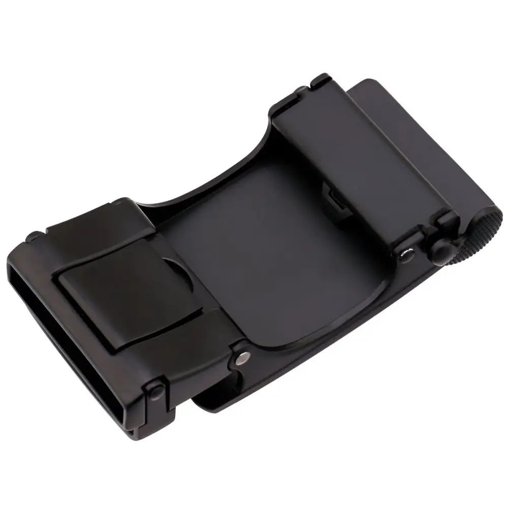 Black metal automatic belt buckle for modern ratchet belts and automatic belts