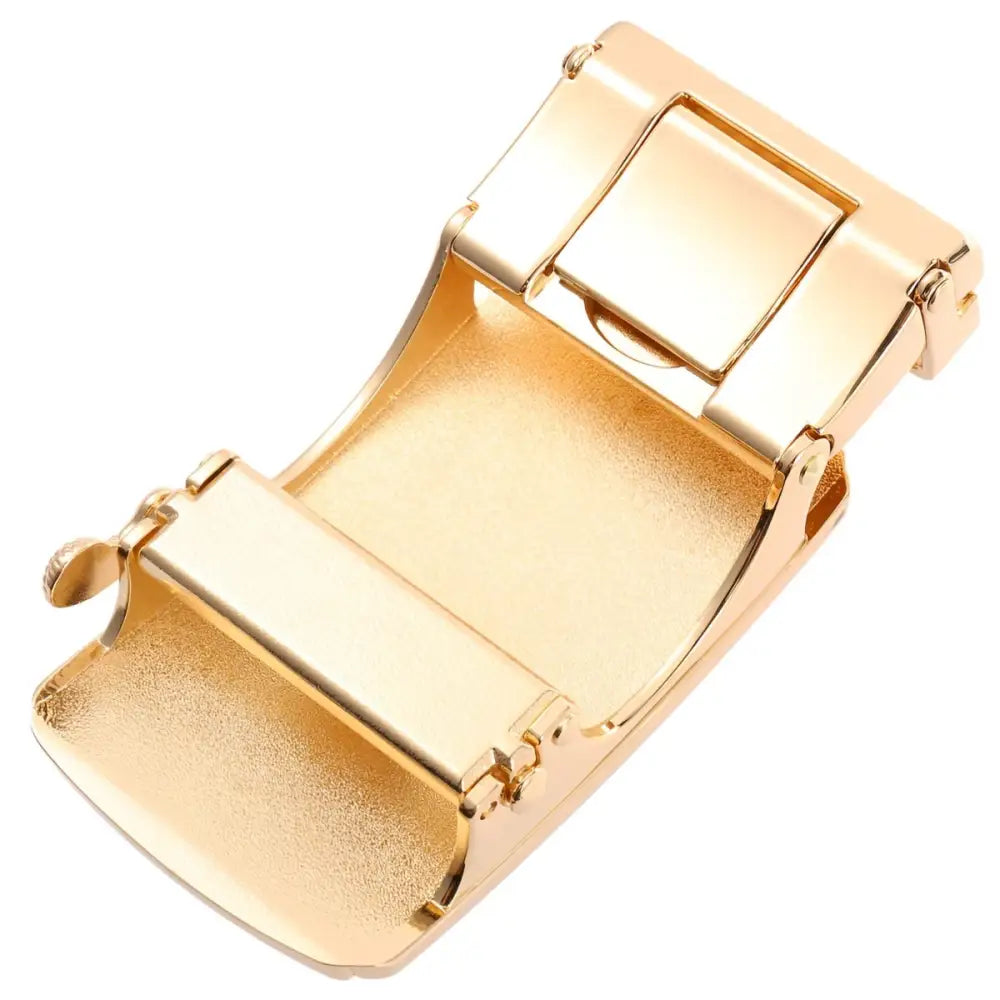 Gold-colored metal Callum Automatic Belt Buckle with Carbon Fiber Inlay
