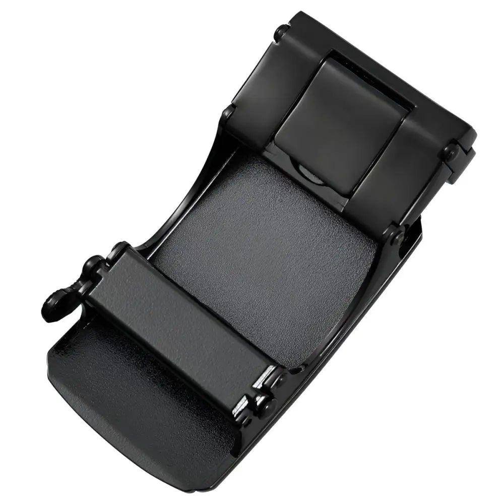 Black metal Callum Automatic Belt Buckle with Gold Tone and Carbon Fiber Inlay