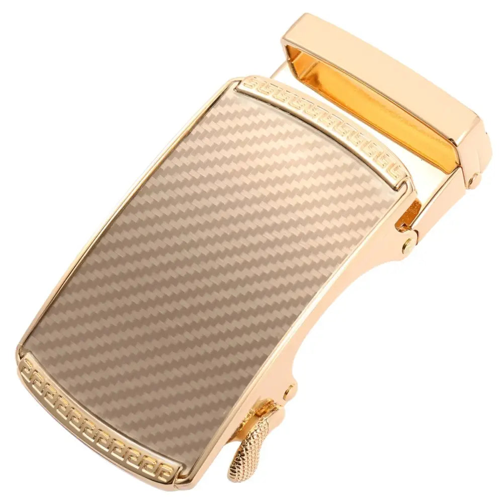 Gold-toned Callum Automatic Belt Buckle with Carbon Fiber Inlay for stylish wear