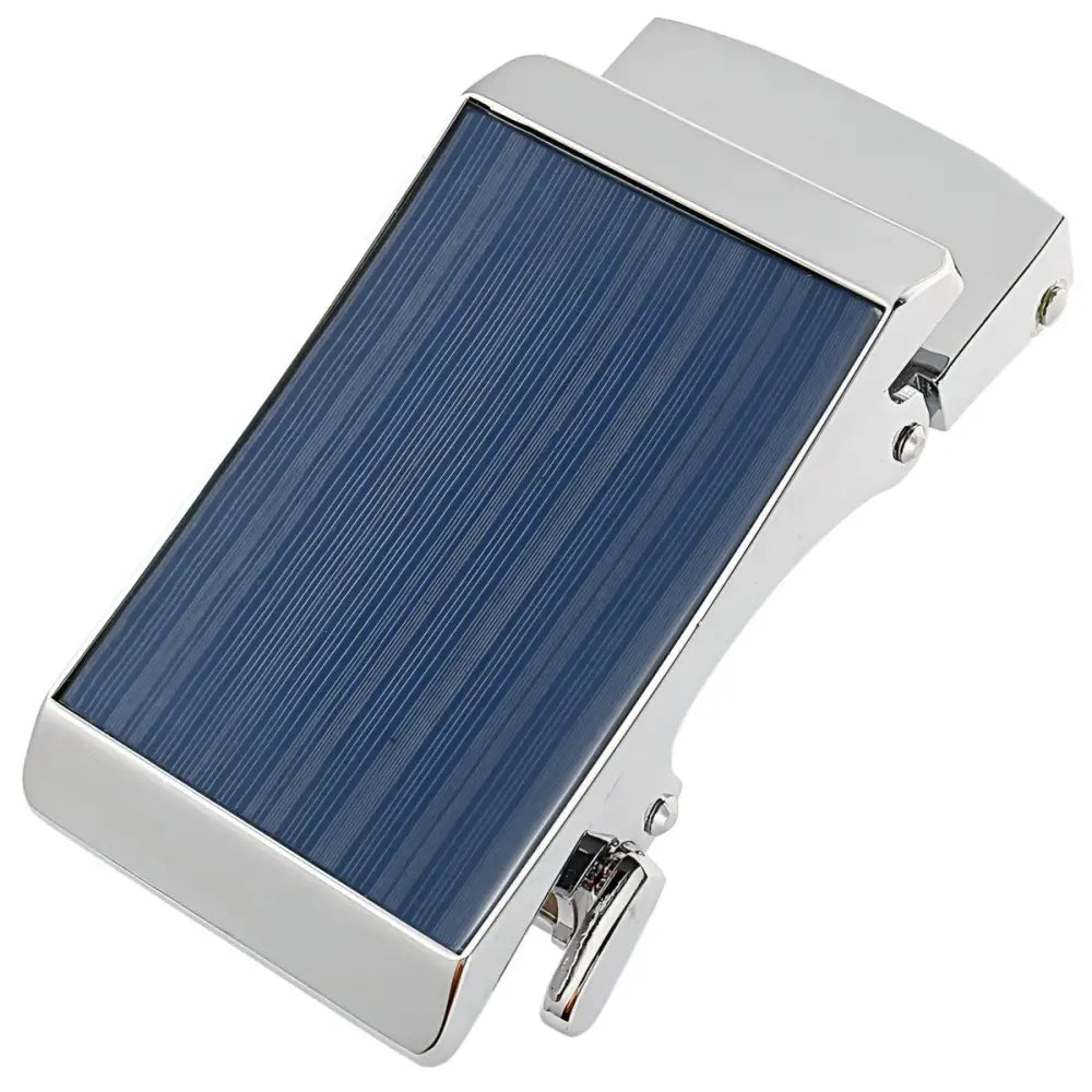 Silver and blue Cooper Model Automatic Belt Buckle for stylish men’s accessories