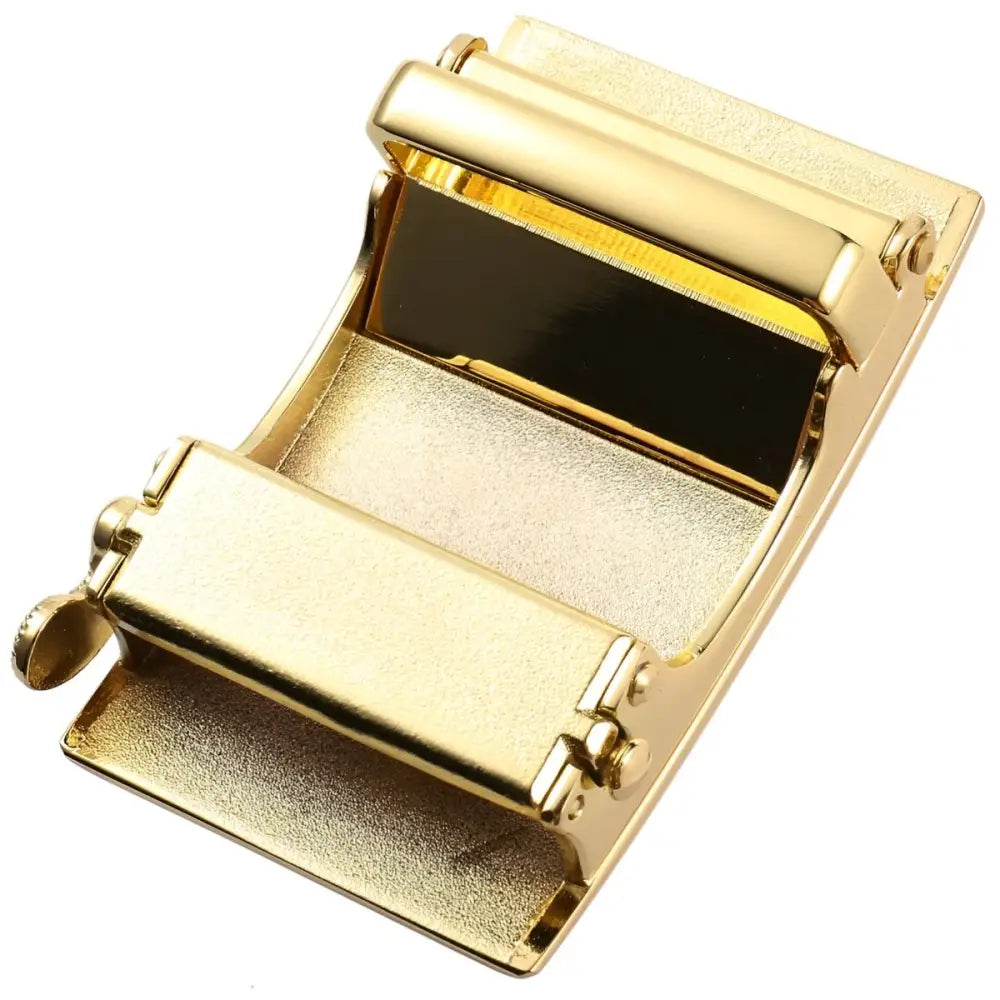 Gold-colored belt buckle from the Silver and Black Damon Model Belt Buckle collection