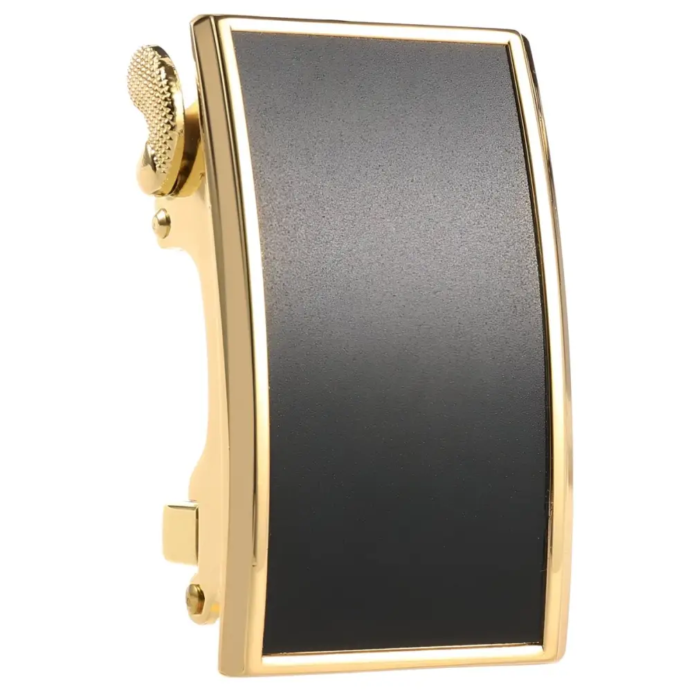 Silver and Black Damon Model Belt Buckle featuring a gold and black buckle design