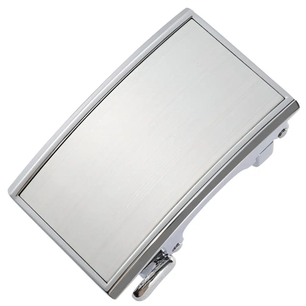 Shiny silver Damon Model belt buckle showcasing elegant craftsmanship and durability