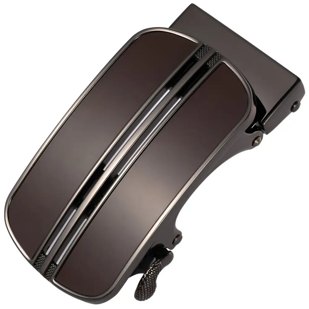 Davy Automatic Belt with brown and black metal automatic belt buckle