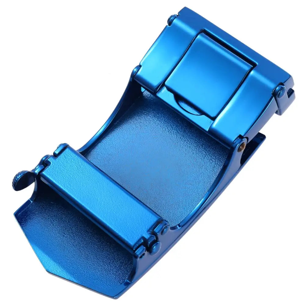Blue metal belt buckle from Declan automatic belt for stylish wear
