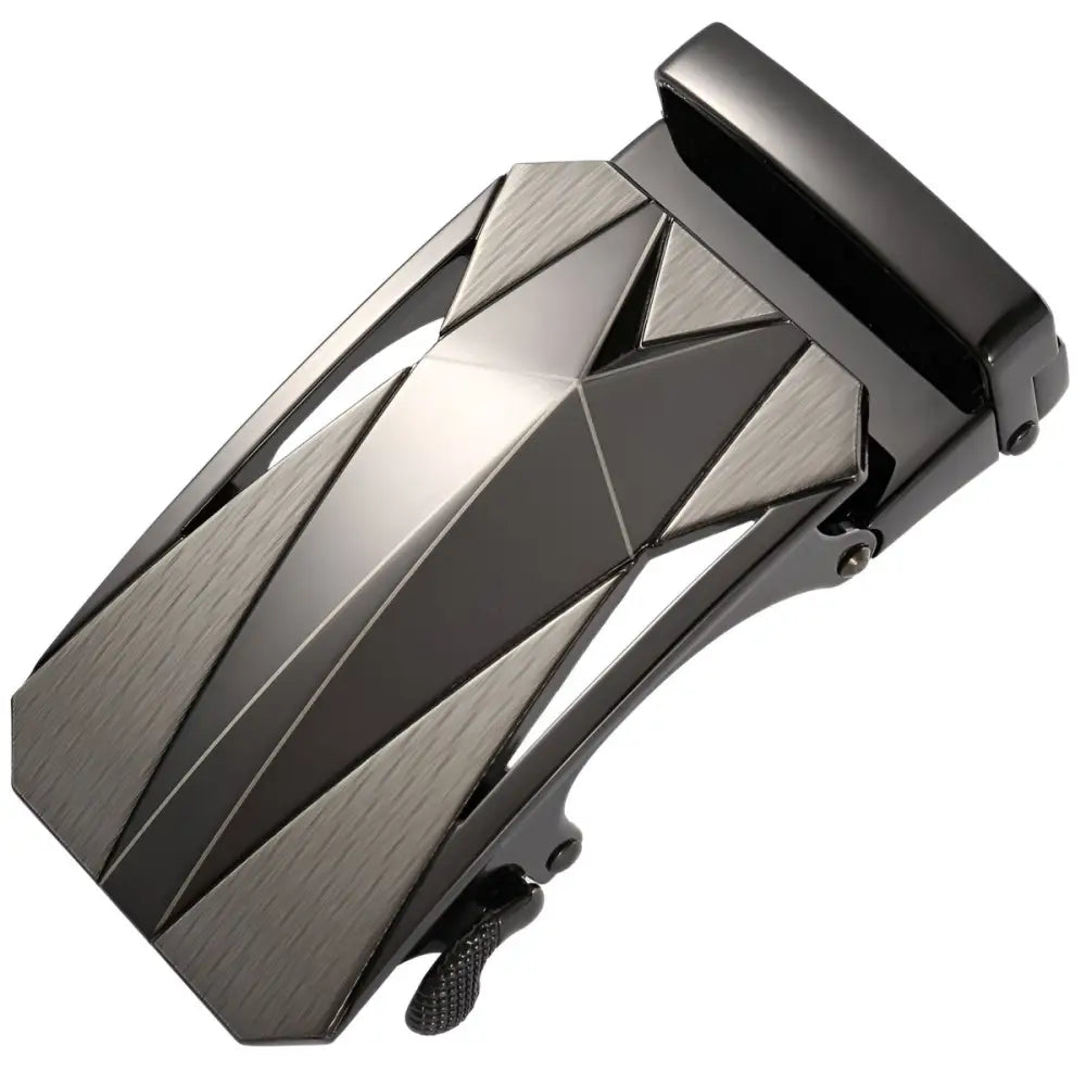 Geometric patterned Flavio Belt Buckle with automatic closure for stylish waistwear