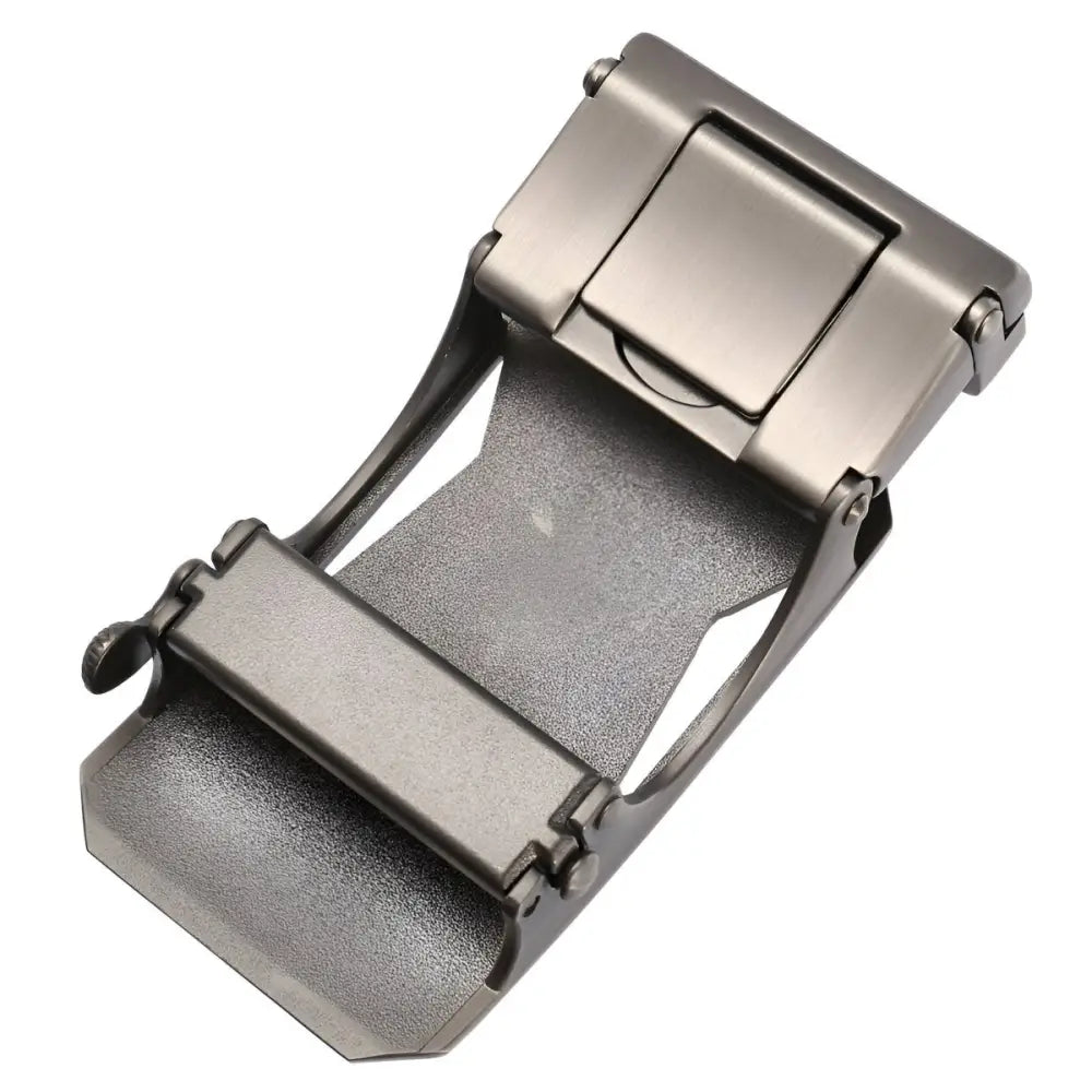 Metal belt buckle from the Flavio Belt collection with automatic closure design