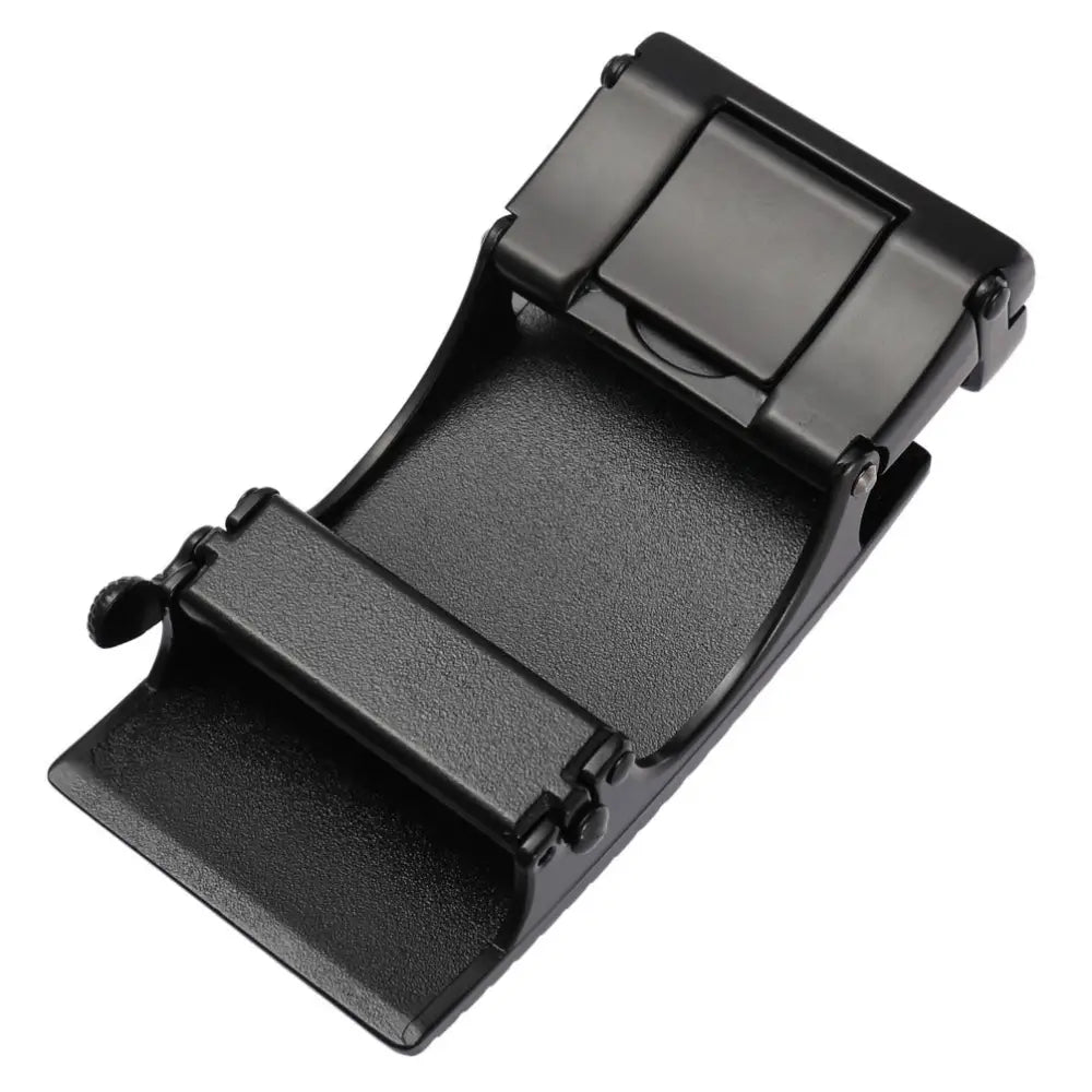 Gino Model black metal belt buckle with textured finish for sophisticated style
