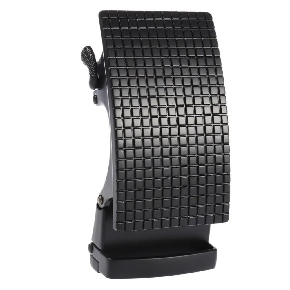 Black ratchet belt buckle for Gino Model Black Automatic Belt Buckle with Textured Finish