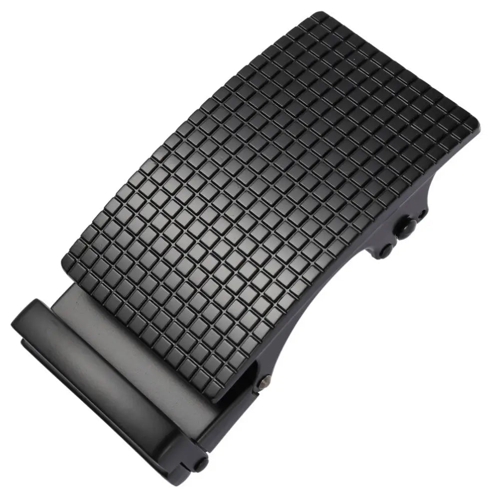 Gino Model Black Automatic Belt Buckle with Textured Finish showing textured surface