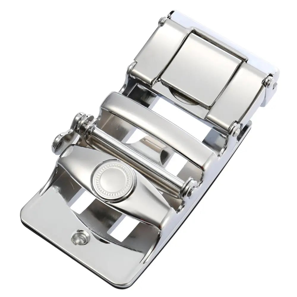 Shiny silver-toned belt buckle for elegant accessories in the Gold and Black Belt Buckle collection