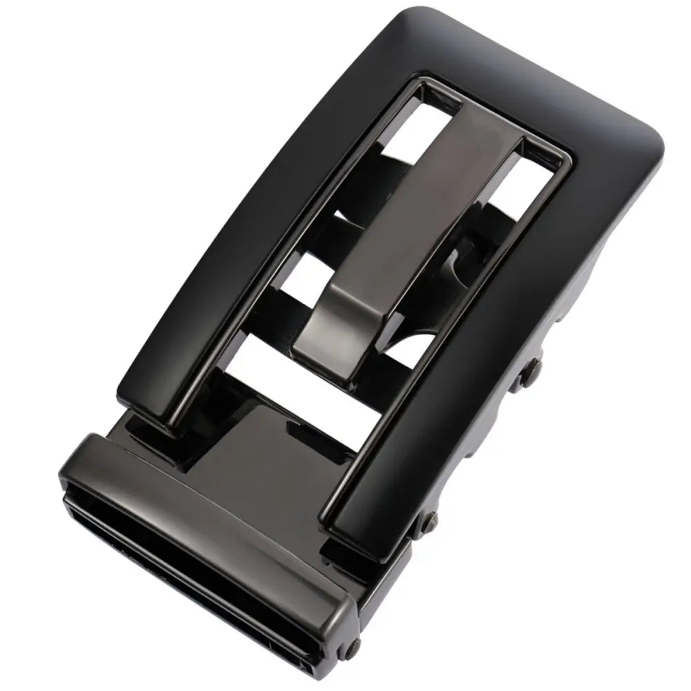 Black metal belt buckle featured in Gold and Black Belt Buckle for Elegant Accessories