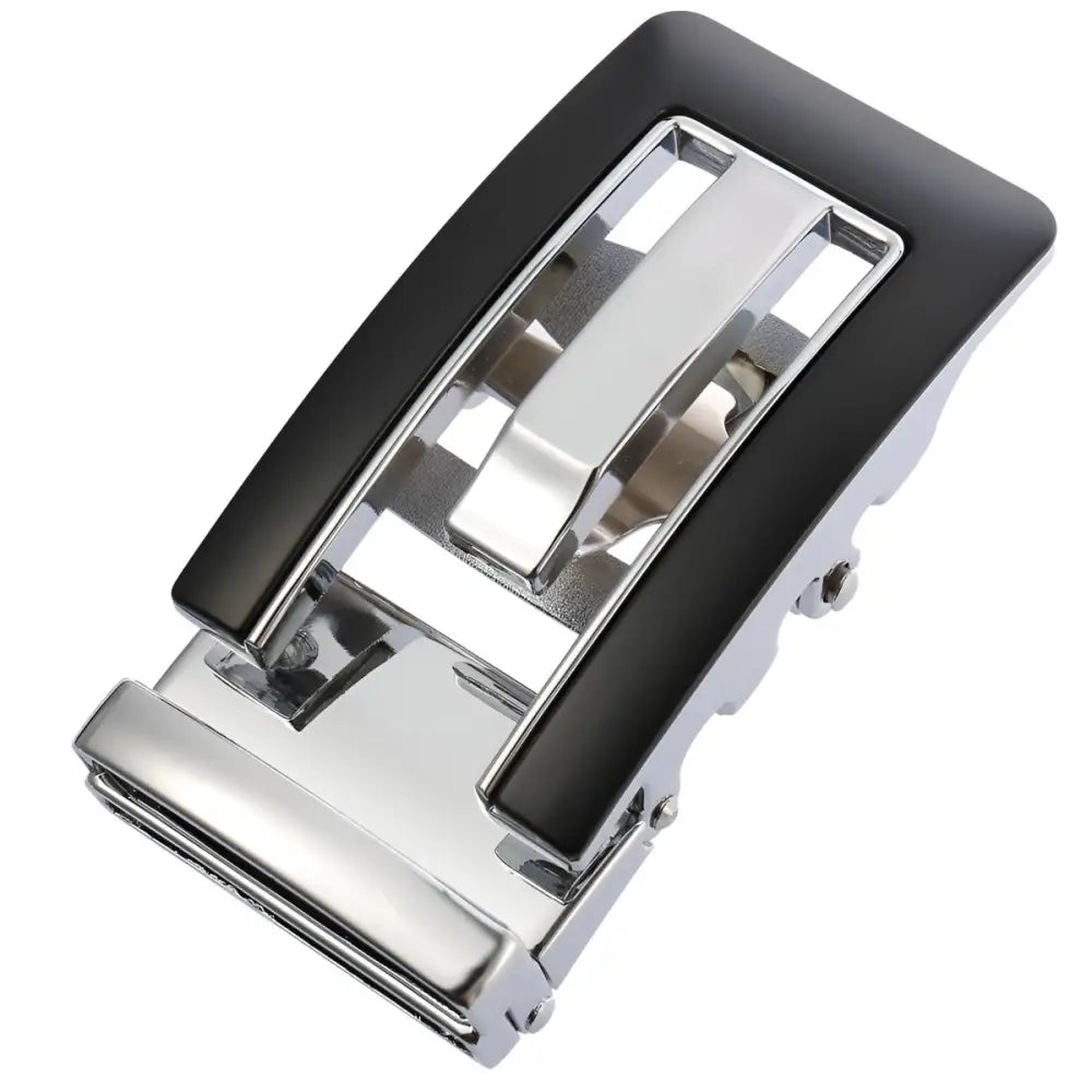 Black and silver belt buckle from Gold and Black Belt Buckle for Elegant Accessories
