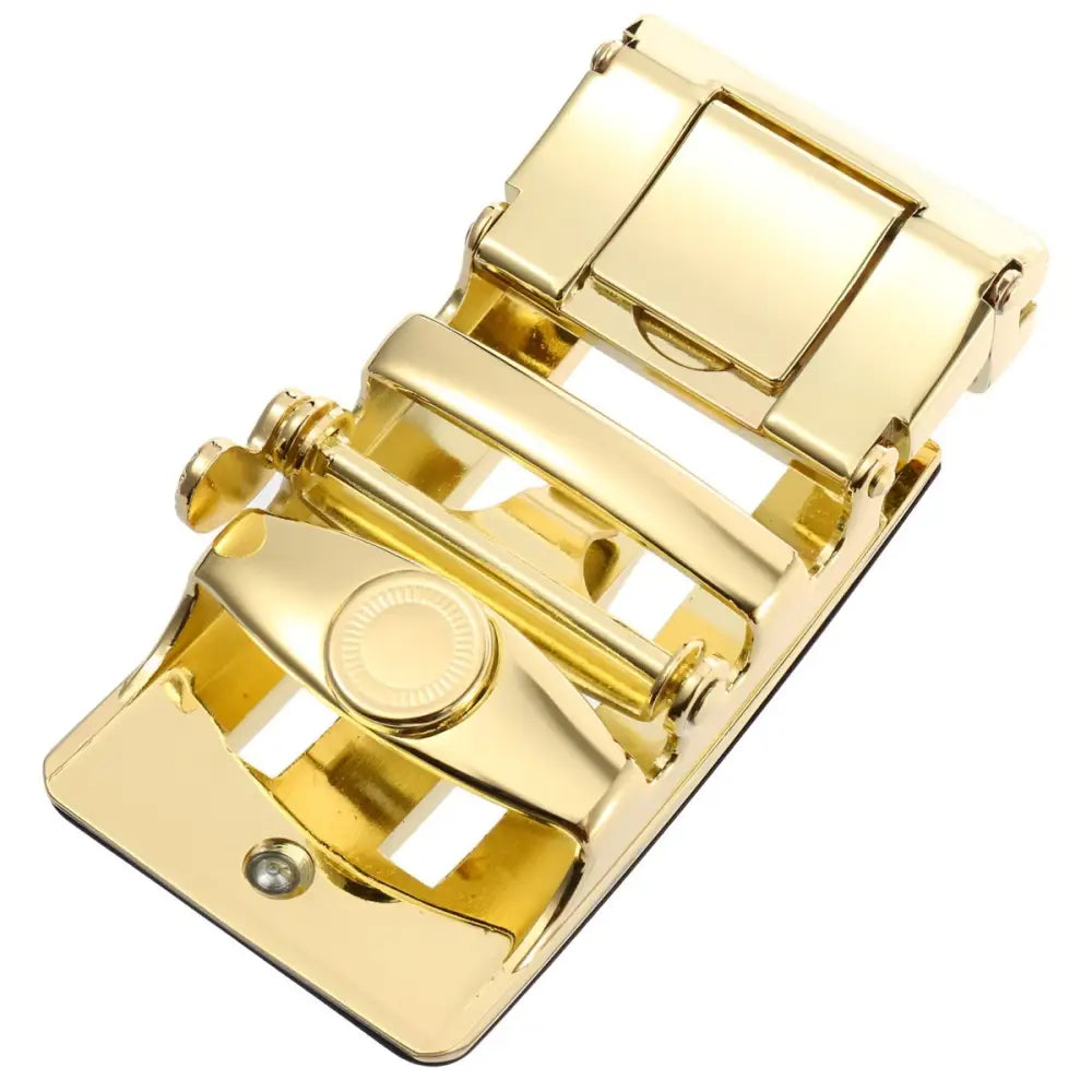 Gold-colored metal belt buckle for elegant accessories and stylish belts