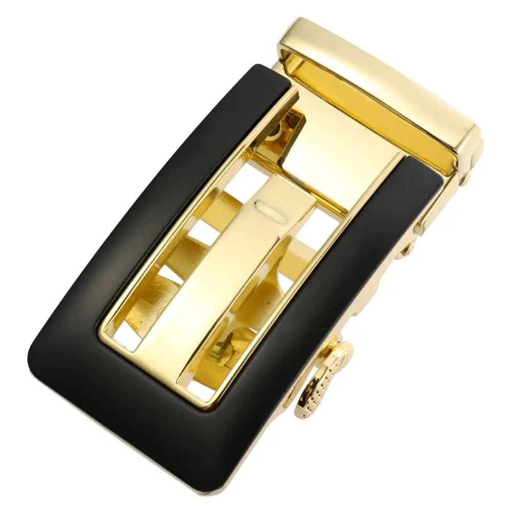 Gold and black belt buckle for elegant accessories, stylish belt buckle design