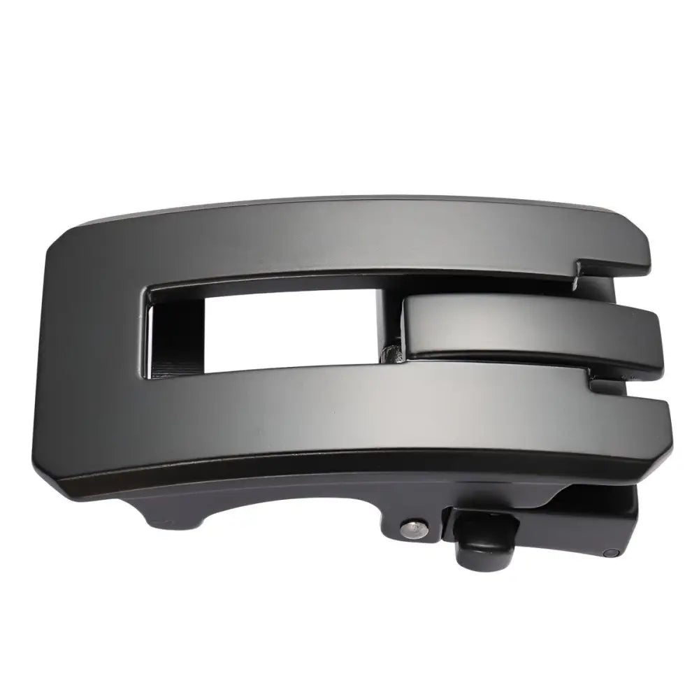 Gray metal belt buckle with automatic closure for secure fit in Silver-toned Belt Buckle product