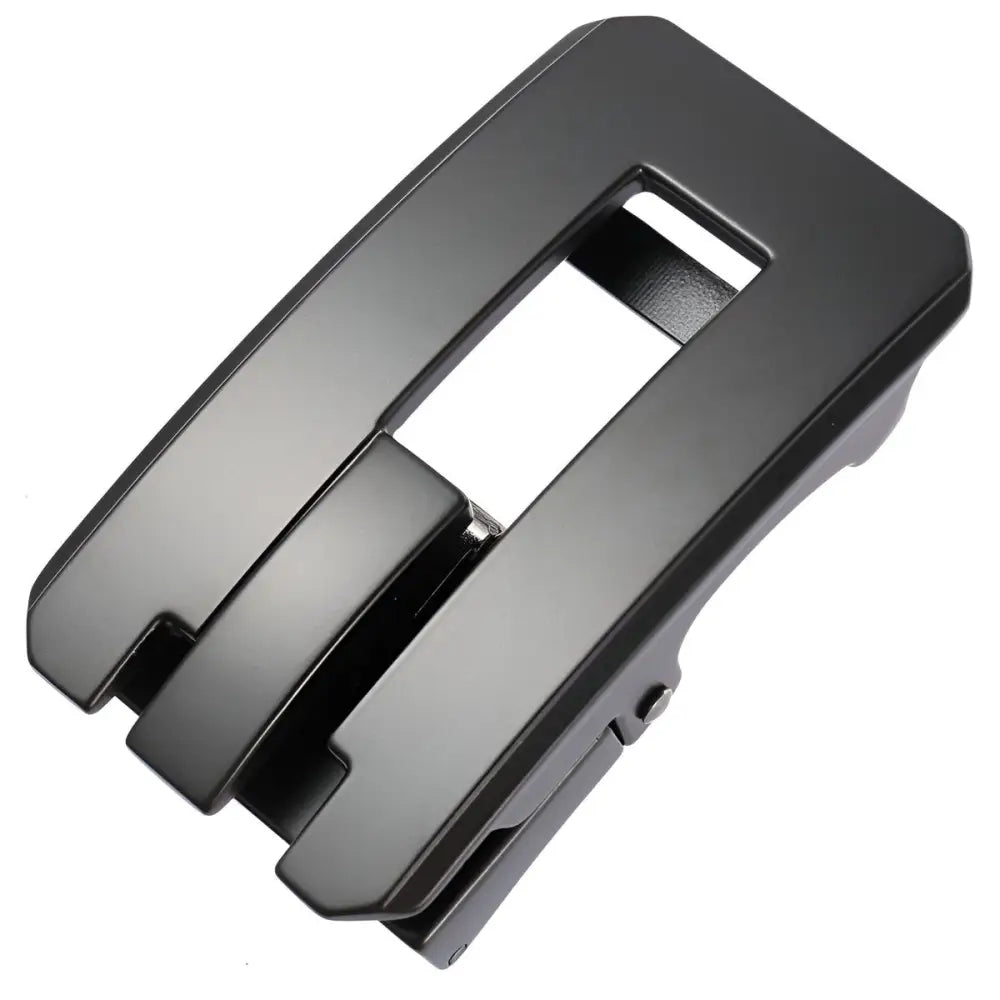 Black metal belt buckle with automatic closure for secure fit and durable style