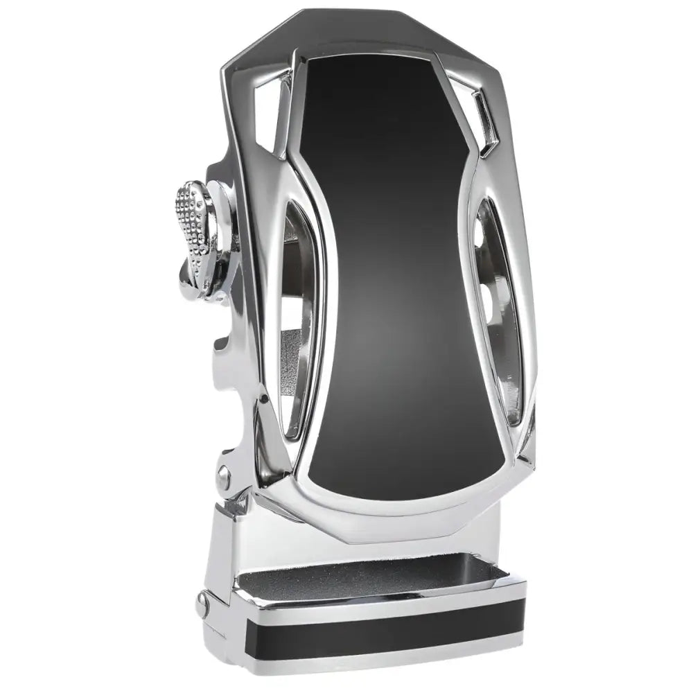 Chrome and black belt buckle for Jordi automatic belt or automatic belt buckle