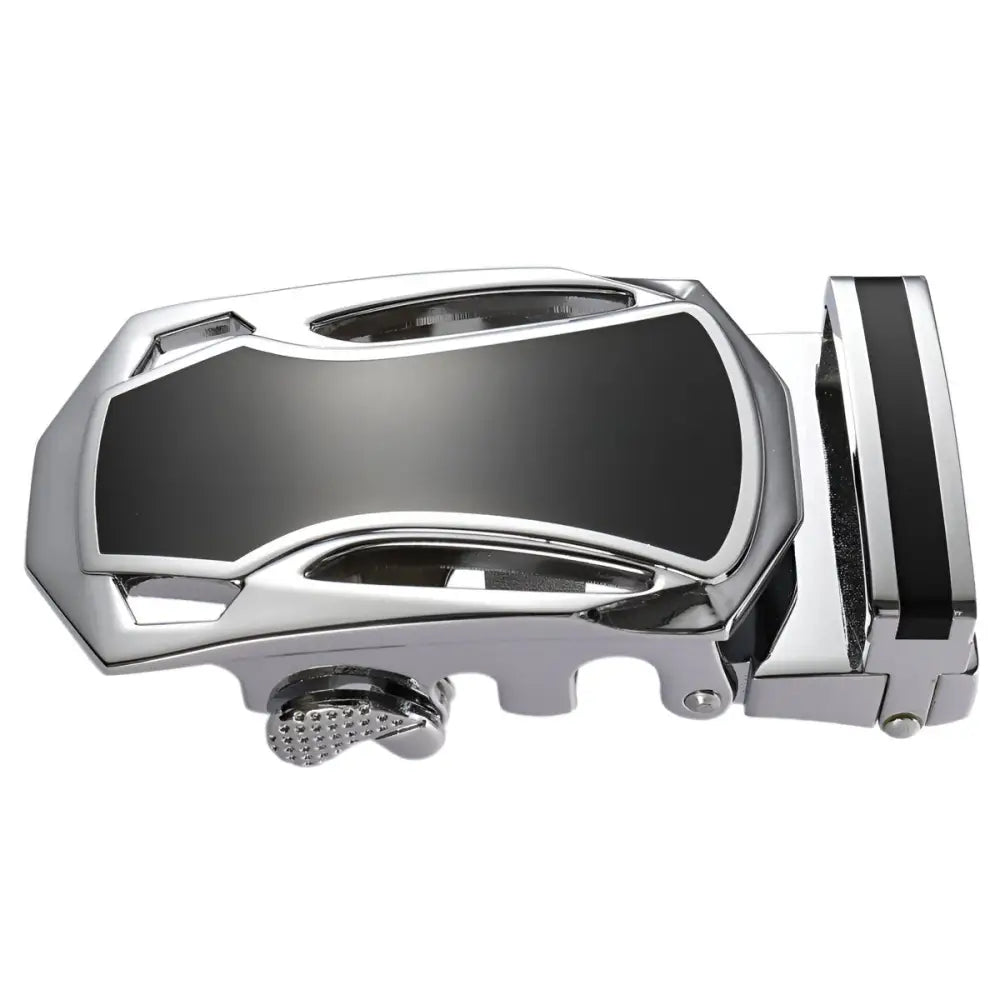 Silver and black belt buckle for Jordi automatic belt or automatic belt buckle