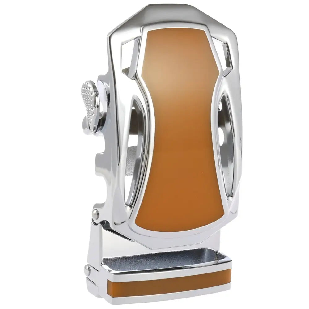 Silver and brown belt buckle for Jordi automatic belt or automatic belt buckle